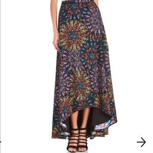 Badgley Mischka Stained Glass High Low Maxi Skirt Size 6